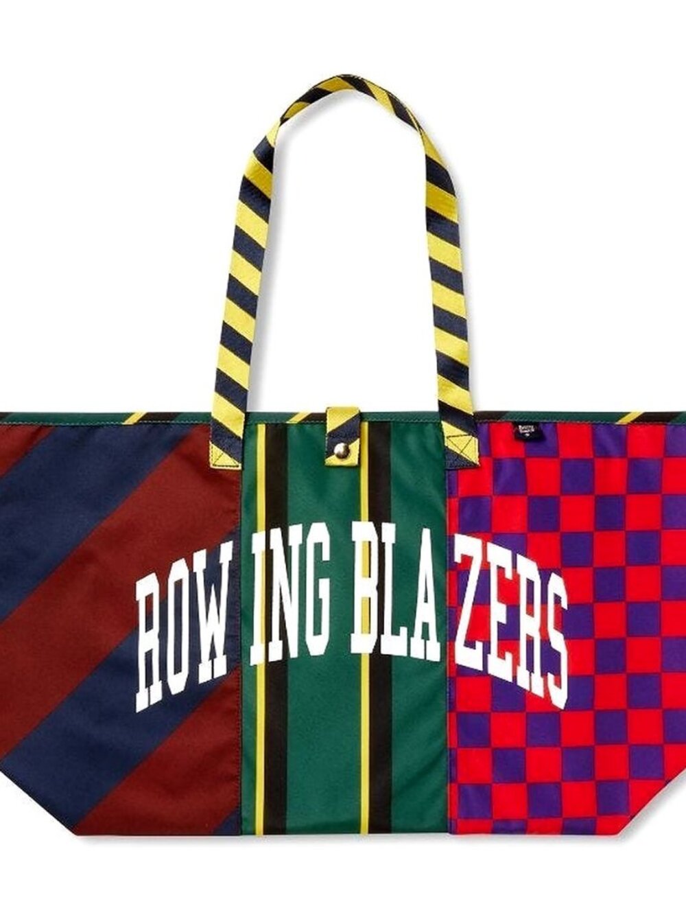 Rowing Blazers x Target Rugby Stripe Tote Bag NWT Patchwork Checkered Logo